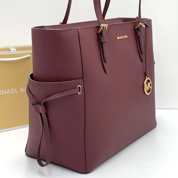 MICHAEL KORS GILLY LARGE DRAWSTRING TOTE OXBLOOD COLOR - Picture 5 of 16
